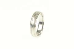 Platinum 5.0mm Grooved Simple Wedding Band Ring