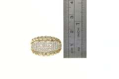 10K Yellow Gold 0.65 Ctw Diamond Encrusted Graduated Band Ring