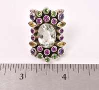 Sterling Silver Ring With Lab Enhanced Stones