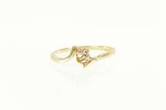 14K Yellow Gold Diamond Inset Bypass Wedding Band Ring