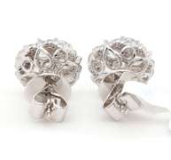 New 2.05ctw Pear Shape Rose Cut and Round Diamond Stud Earrings in 18K
