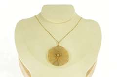 18K Yellow Gold 3D Elaborate Woven Spider Web Halloween Charm/Pendant