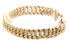 10.0MM Polished Fancy Curb Link Bracelet in 14K