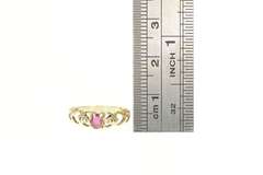 10K Yellow Gold Oval Natural Ruby Diamond Accent Heart Ring