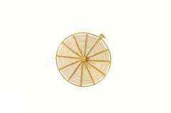 18K Yellow Gold 3D Elaborate Woven Spider Web Halloween Charm/Pendant
