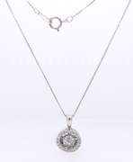 Elagant White Gold Love in Motion Diamond Pendant on Chain