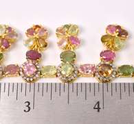 Opulant  29.20CTW Colorful Tourmaline & 2.00CTW Diamond Necklace in Gold Plated Sterling Silver