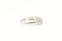 14K White Gold Princess Seven Stone Travel CZ Wedding Band Ring