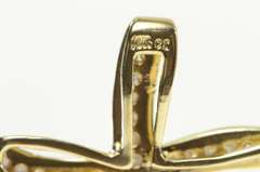 10K Yellow Gold 0.50 Ctw Diamond Inset Curvy Cross Christian Pendant