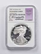 PF69 UCAM 2001-W American Silver Eagle Signed Jones NGC