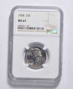 MS67 1958 Washington Quarter - Graded NGC