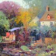 Lily Pond Garden Original by Feng