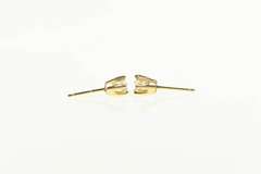 14K Yellow Gold 4.0mm Solitaire CZ Classic Round Stud Earrings