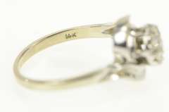 14K White Gold 0.21 Ctw Round Diamond Cluster Vintage Ring
