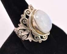 Moonstone Set In Sterling Silver Ring
