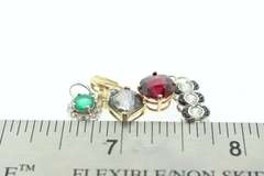 Beautiful Quartz, Topaz, Emerald, and Diamond Pendant set with 14k Gold