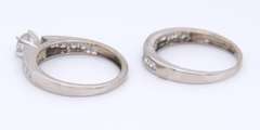 Dazzling White Gold Round Brilliant Cut Diamond Channel Set Bridal Set