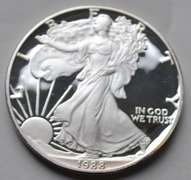 1988 S Proof Eagle With Box and Paper