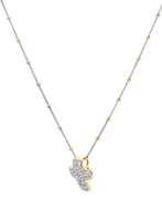 0.90ctw Diamond Two Tone Cross Pendant Necklace in 14K