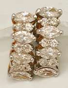 Sparkly 14kt Solid Yellow & White Gold CZ Earrings
