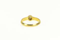 18K Yellow Gold Diamond Solitaire Grooved Band Stackable Ring