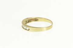 10K Yellow Gold Classic Channel Wedding Band Cubic Zirconia Ring