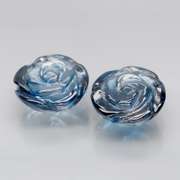 Translucent! 3.50ct London blue Topaz flower carvings