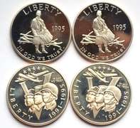 2 Each 1991 WW11&1995 Civil War  Proof Comm Halves