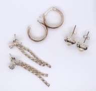 Goup Lot of 3 Vintage 925 Sterling Silver Earrings