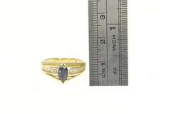 14K Yellow Gold Natural Sapphire Diamond Engagement Ring