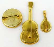 3 Vintage Italian Micro Mosaic Pin