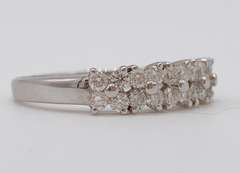 14kt Solid White Gold & Diamond Band Ring