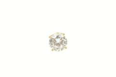 14K Yellow Gold 8.0mm Single Round Cubic Zirconia Stud Earring