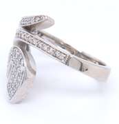 Elegant White Gold Swirl Diamond Wrap around Ring
