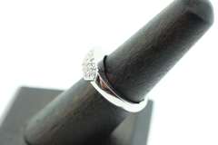 14kt Solid White Gold & Diamond Band Ring