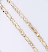 Elegant Yellow Gold Figaro Chain Necklace