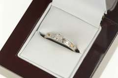 10K White Gold Diamond Classic Two Tone Simple Promise Ring