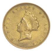 1855-O $1.00 Indian Princess Head Gold