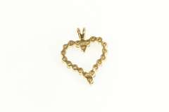 10K Yellow Gold 0.80 Ctw Champagne Diamond Heart Love Pendant