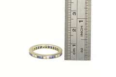 10K White Gold 1.04 Ctw Diamond Sapphire Eternity Band Ring
