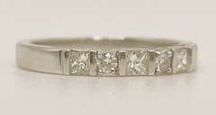 18kt Solid White Gold Diamond Band