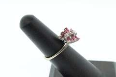 14kt Solid White Gold, Ruby, & Diamond Ring