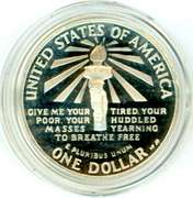 1986 Proof Statue of Liberty Silver Commemorative Dollar