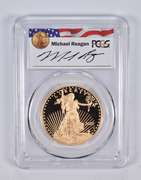 PR69 DCAM 2021-W $50 American Gold Eagle Type 1 FS Reagan Signed PCGS