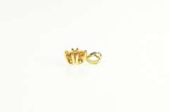 10K Yellow Gold Faceted Cushion Citrine Solitaire Pendant