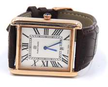 Pablo Raez Stainless Steel Watch with Leather Strap