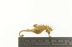 14K Yellow Gold Sea Horse Ocean Animal Ruby Eyed Vintage Pin/Brooch