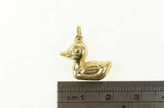 14K Yellow Gold 3D Puffy Rubber Ducky Duck Mallard Charm/Pendant