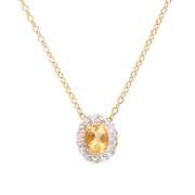 Plated 18KT Yellow Gold 0.82cts Citrine and Diamond Necklace