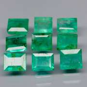 Mixed cut 2.91ct real Colombian Emerald set